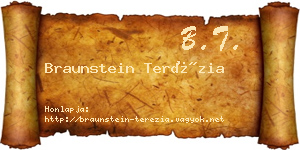 Braunstein Terézia névjegykártya